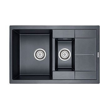 Кухонная мойка Paulmark FLUGEN 60/1,5 PM237850-BLM 78х50 цвет черный металлик